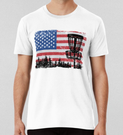 American Flag Disc Golf 4th Of July Vintage Funny Disc Golf T-shirt