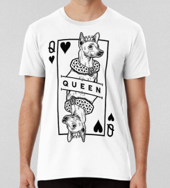 American Hairless Terrier Queen Of Hearts Dog Lover Pop Art T-shirt